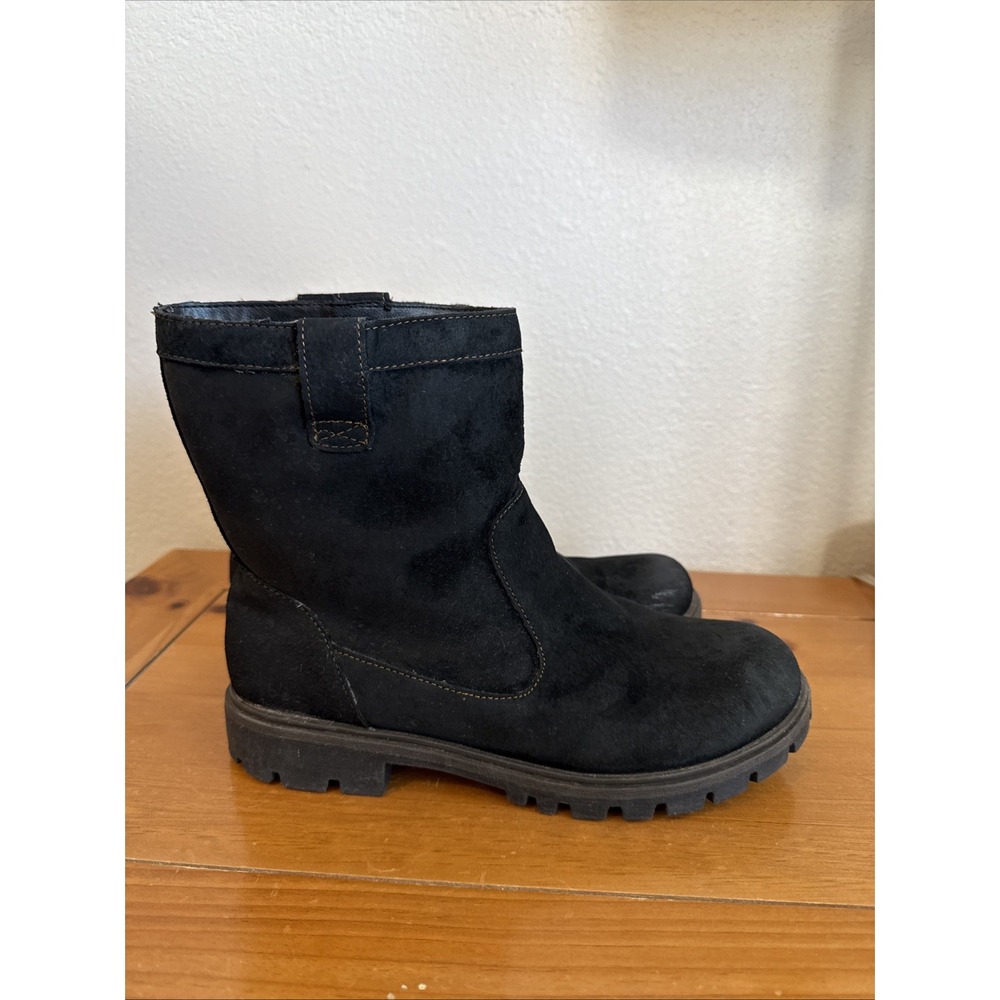 b.o.c Women's Black Suede Fleece‎ Lined Booties Size-9.5